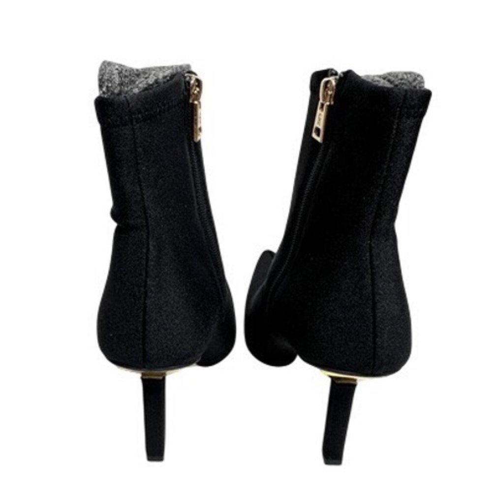 Good American Cinder-Ella Black Scuba Pointed Toe Stiletto Bootie Size 5.5 NEW - Picture 6 of 9